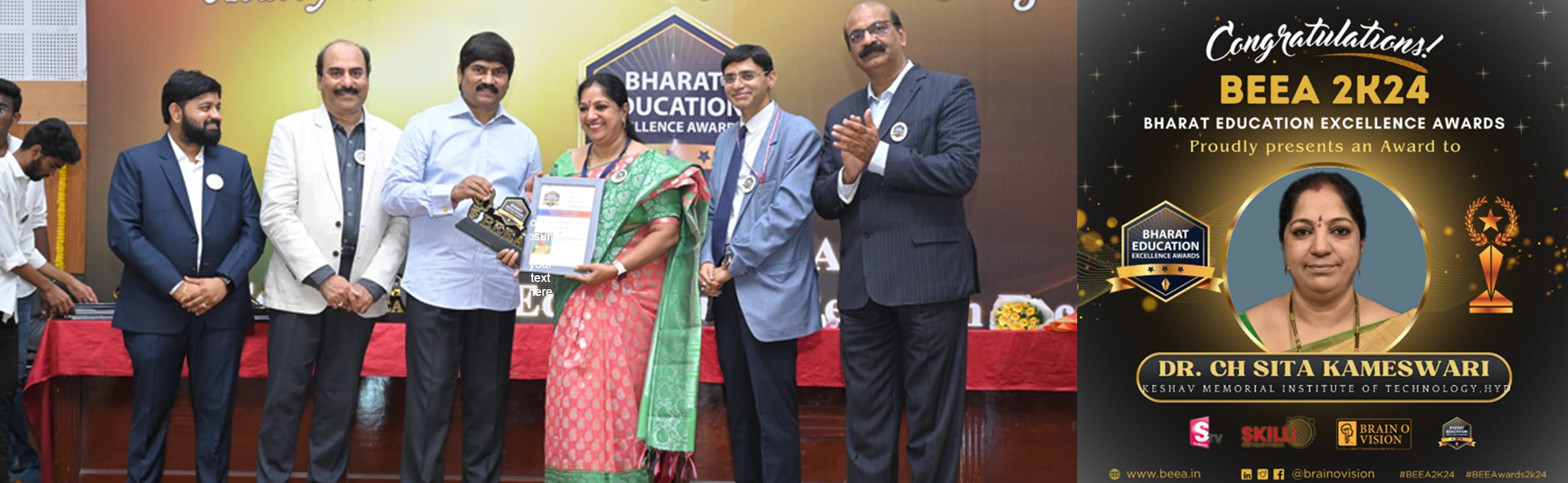 Hearty Congratulations on being selected as an awardee for the prestigious BEEA 2024 <i>Jyesta Acharya Award</i>